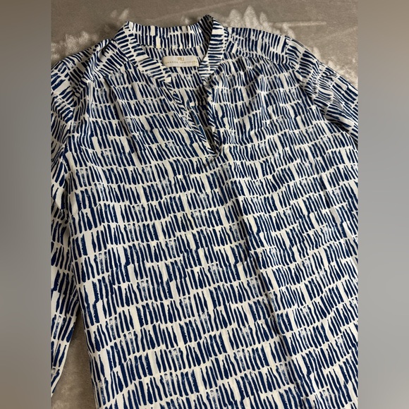 Amanda Uprichard Nautical Beachy 100% Silk Tunic Top Size Large - Picture 2 of 8